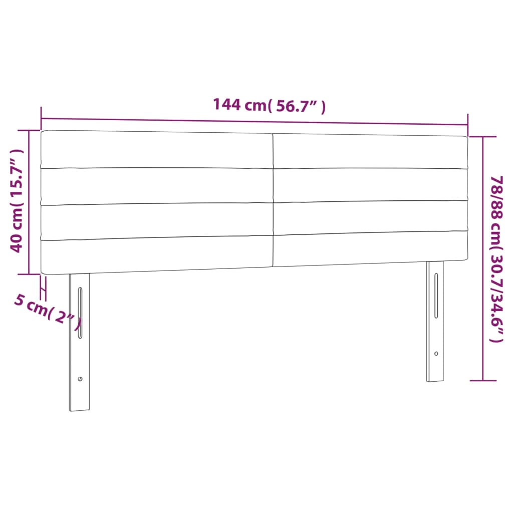 Cabeceira de cama 2 pcs tecido 72x5x78/88 cm creme