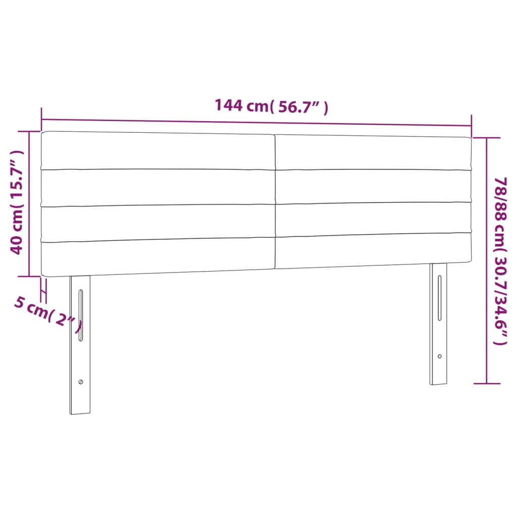 Cabeceira de cama 2 pcs tecido 72x5x78/88 cm azul