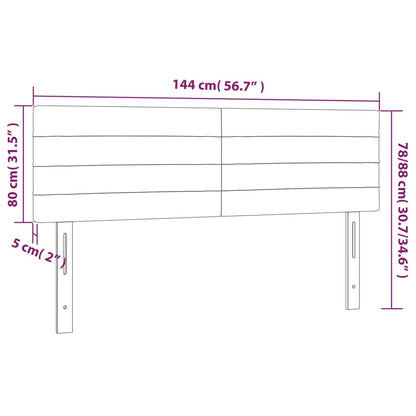 Cabeceira de cama 2 pcs veludo 72x5x78/88 cm cinzento-escuro