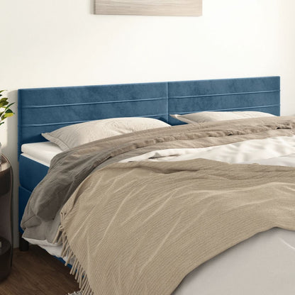 Cabeceira de cama 2 pcs veludo 80x5x78/88 cm azul-escuro