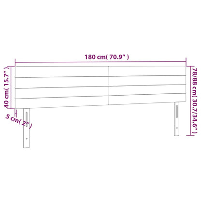 Cabeceira de cama 2 pcs tecido 90x5x78/88 cm cinzento-claro