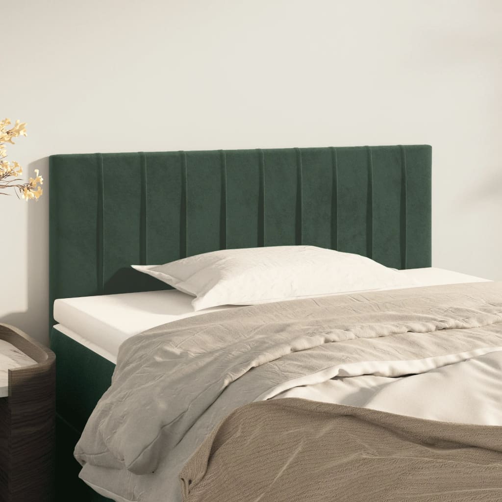 Cabeceira de cama veludo 80x5x78/88 cm verde-escuro