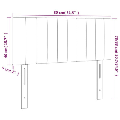 Cabeceira de cama veludo 80x5x78/88 cm rosa