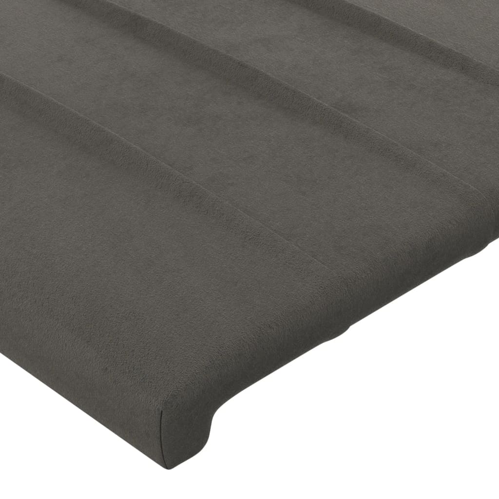 Cabeceira de cama veludo 90x5x78/88 cm cinzento-escuro