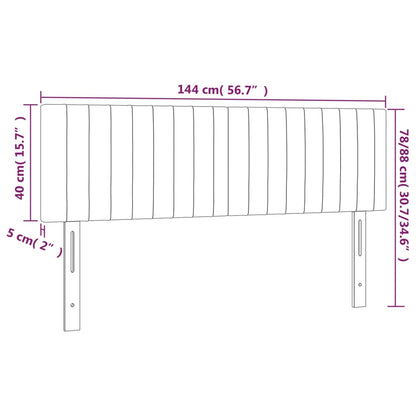 Cabeceira de cama 2 pcs tecido 72x5x78/88 cm cinzento-claro