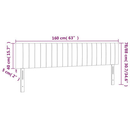 Cabeceira de cama 2 pcs tecido 80x5x78/88 cm cinzento-escuro