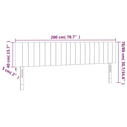 Cabeceira cama 2 pcs tecido 100x5x78/88 cm cinzento-acastanhado