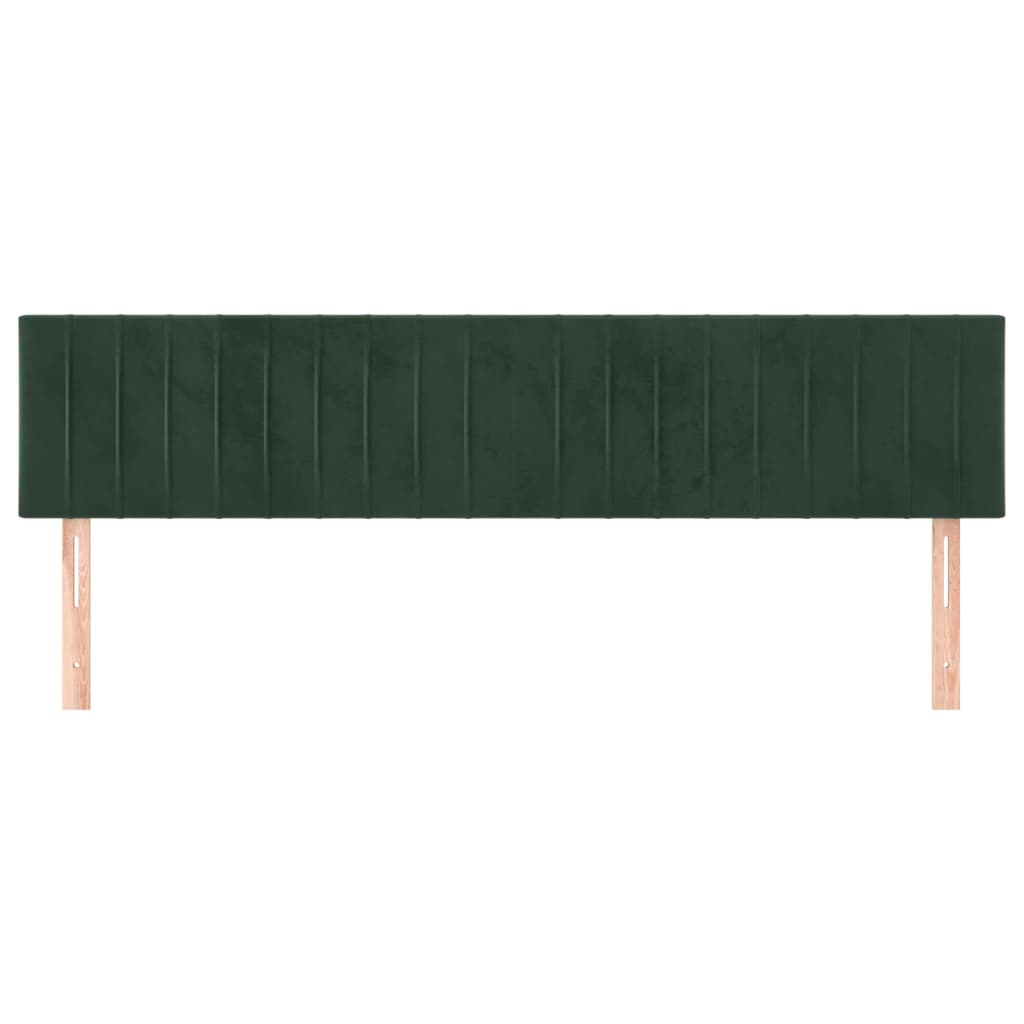 Cabeceira de cama 2 pcs veludo 100x5x78/88 cm verde-escuro