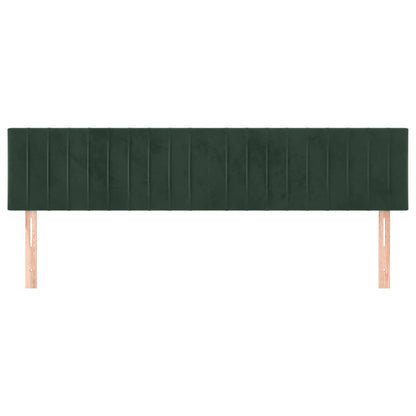 Cabeceira de cama 2 pcs veludo 100x5x78/88 cm verde-escuro