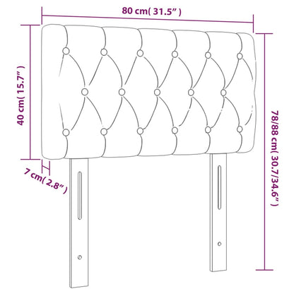 Cabeceira de cama tecido 80x7x78/88 cm cinzento-claro