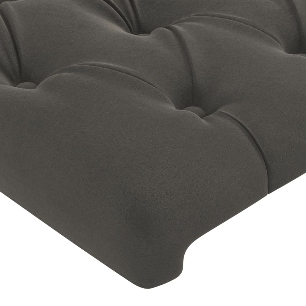 Cabeceira de cama veludo 90x7x78/88 cm cinzento-escuro