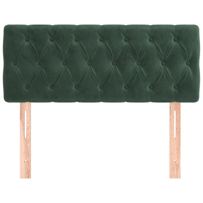 Cabeceira de cama veludo 90x7x78/88 cm verde-escuro