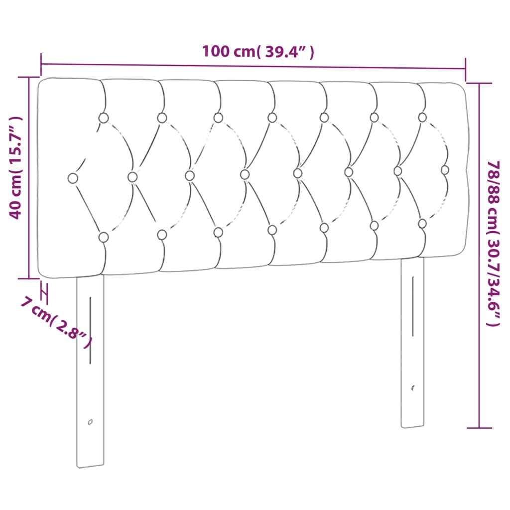 Cabeceira de cama veludo 100x7x78/88 cm cinzento-claro