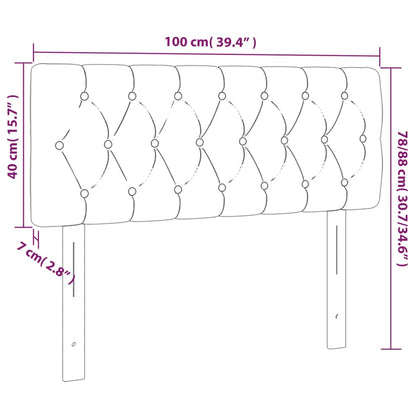 Cabeceira de cama veludo 100x7x78/88 cm cinzento-claro