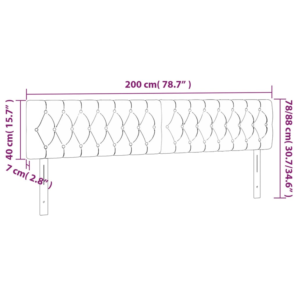 Cabeceira de cama 2 pcs tecido 100x7x78/88 cm castanho -escuro