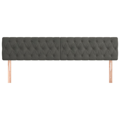 Cabeceira de Cama Paris em Veludo de 200 cm - Cinzento Escuro - Design Moderno