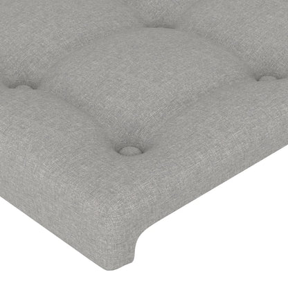 Cabeceira de cama tecido 80x5x78/88 cm cinzento-claro