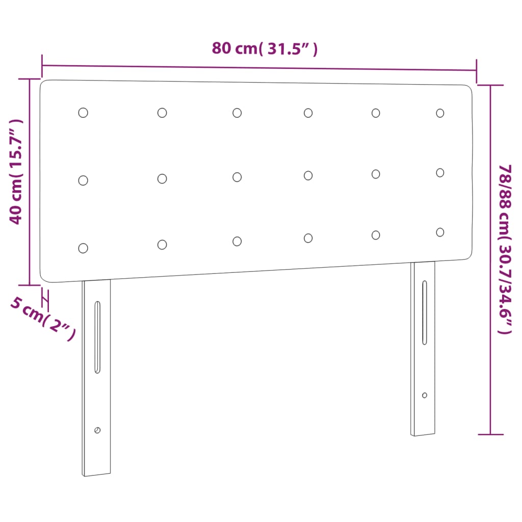 Cabeceira de cama tecido 80x5x78/88 cm creme