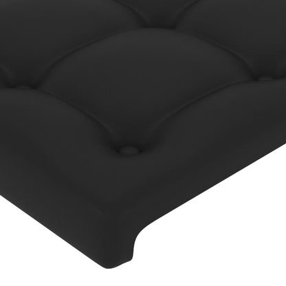 Cabeceira de cama couro artificial 80x5x78/88 cm preto