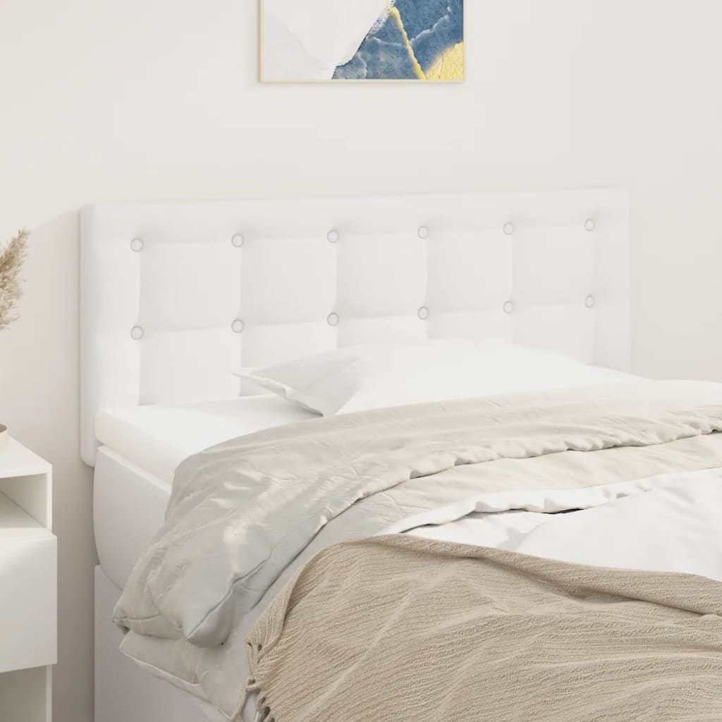 Cabeceira de cama couro artificial 90x5x78/88 cm branco