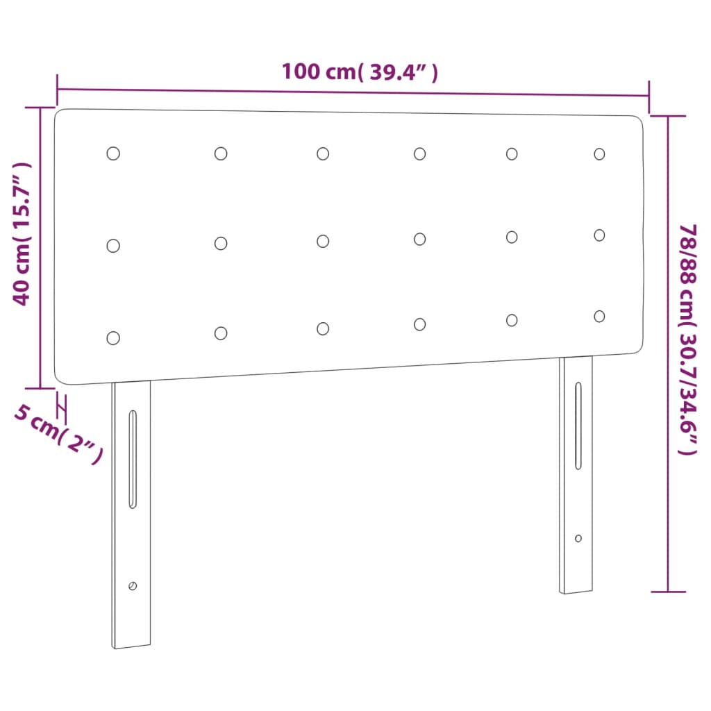 Cabeceira de cama couro artificial 100x5x78/88 cm cinzento