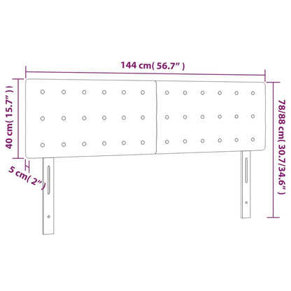 Cabeceira cama 2 pcs tecido 72x5x78/88 cm cinzento-acastanhado