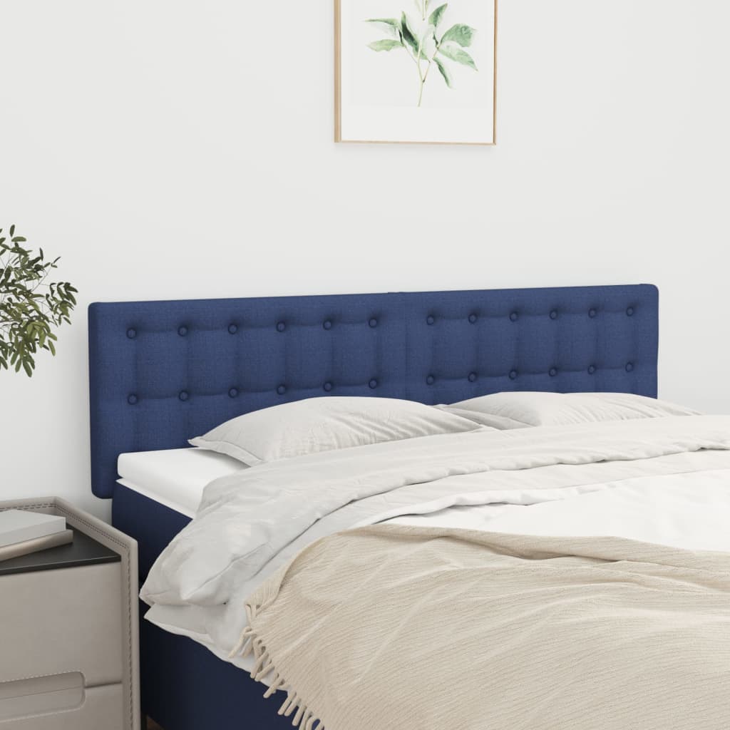 Cabeceira de cama 2 pcs tecido 72x5x78/88 cm azul