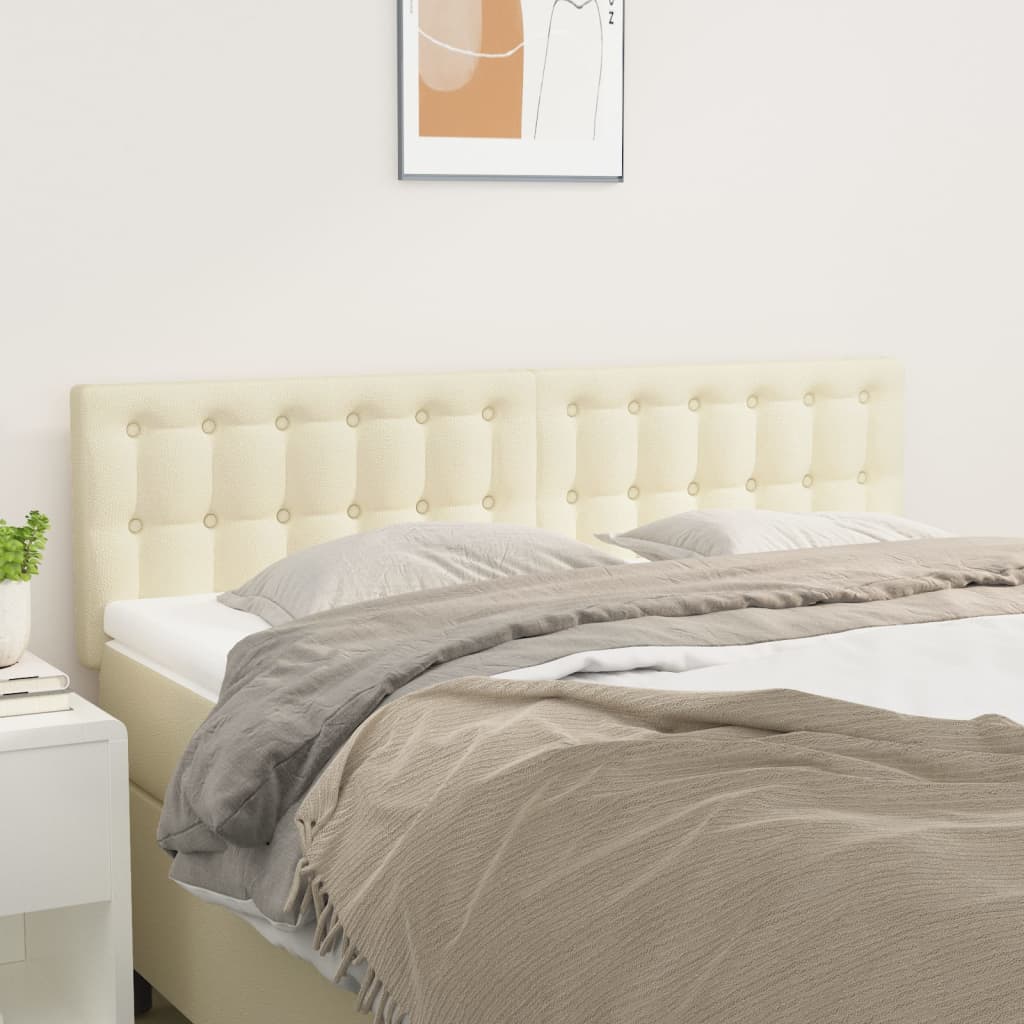 Cabeceira de cama 2 pcs couro artificial 72x5x78/88 cm creme