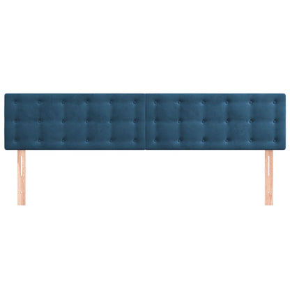 Cabeceira de cama 2 pcs veludo 80x5x78/88 cm azul-escuro