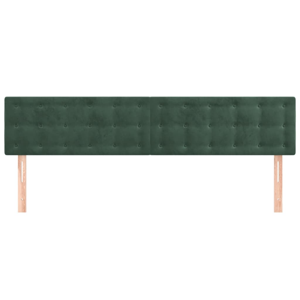 Cabeceira de cama 2 pcs veludo 90x5x78/88 cm verde-escuro