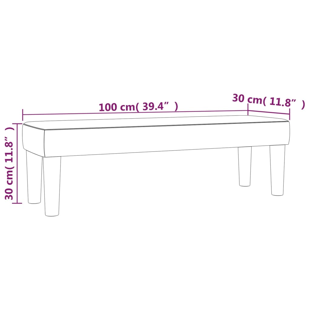 Banco 100x30x30 cm tecido castanho-acinzentado