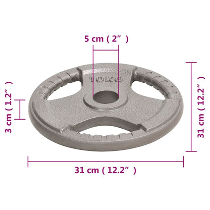 Discos de musculação olímpicos 2 pcs 20 kg ferro fundido