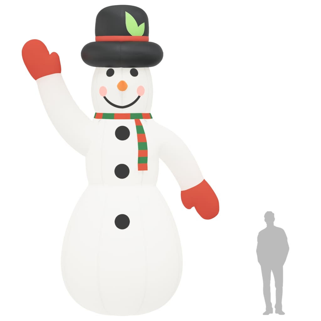 Boneco de neve insuflável com luzes LED 620 cm