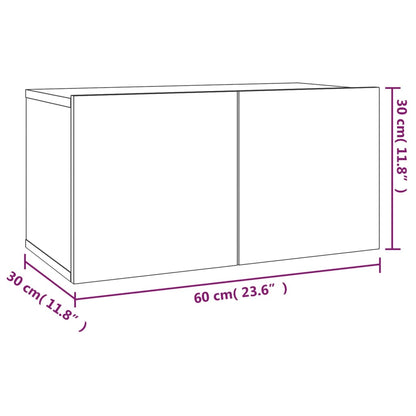 Conjunto móveis de TV 2 pcs madeira processada sonoma cinza