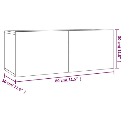 Conjunto móveis de TV 2 pcs madeira processada sonoma cinza