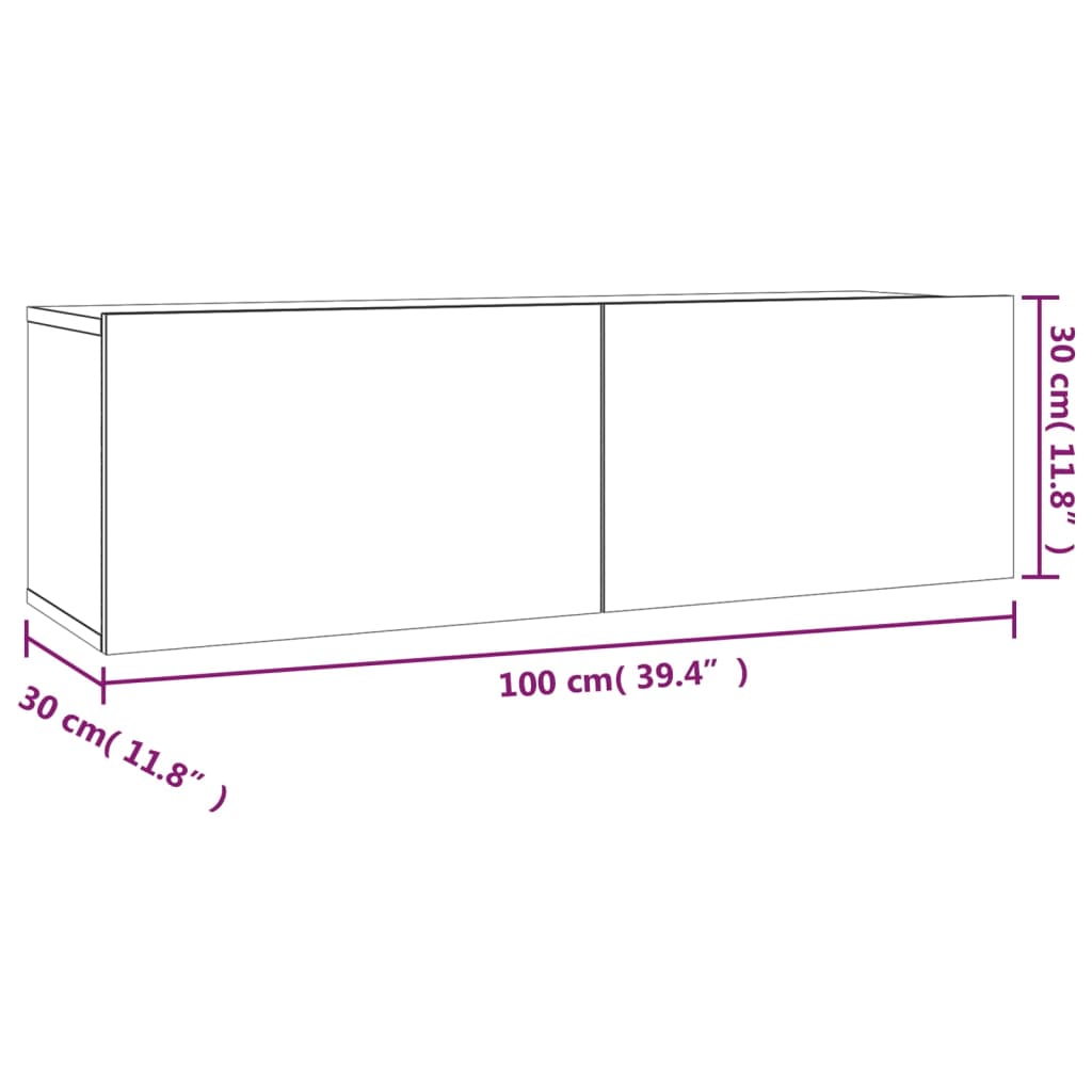 Conjunto móveis de TV 2 pcs madeira processada sonoma cinza