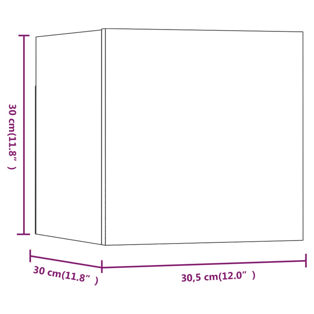 Móveis para TV de parede 8 pcs 30,5x30x30 cm cinzento sonoma