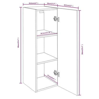 Móveis de TV 4 pcs 30,5x30x90 cm madeira cor carvalho castanho