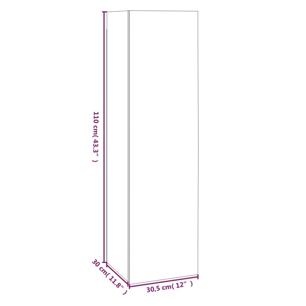 Móveis de TV 4 pcs 30,5x30x110 cm madeira cor carvalho castanho