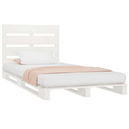 Estrutura cama pequena de solteiro 75x190cm pinho maciço branco