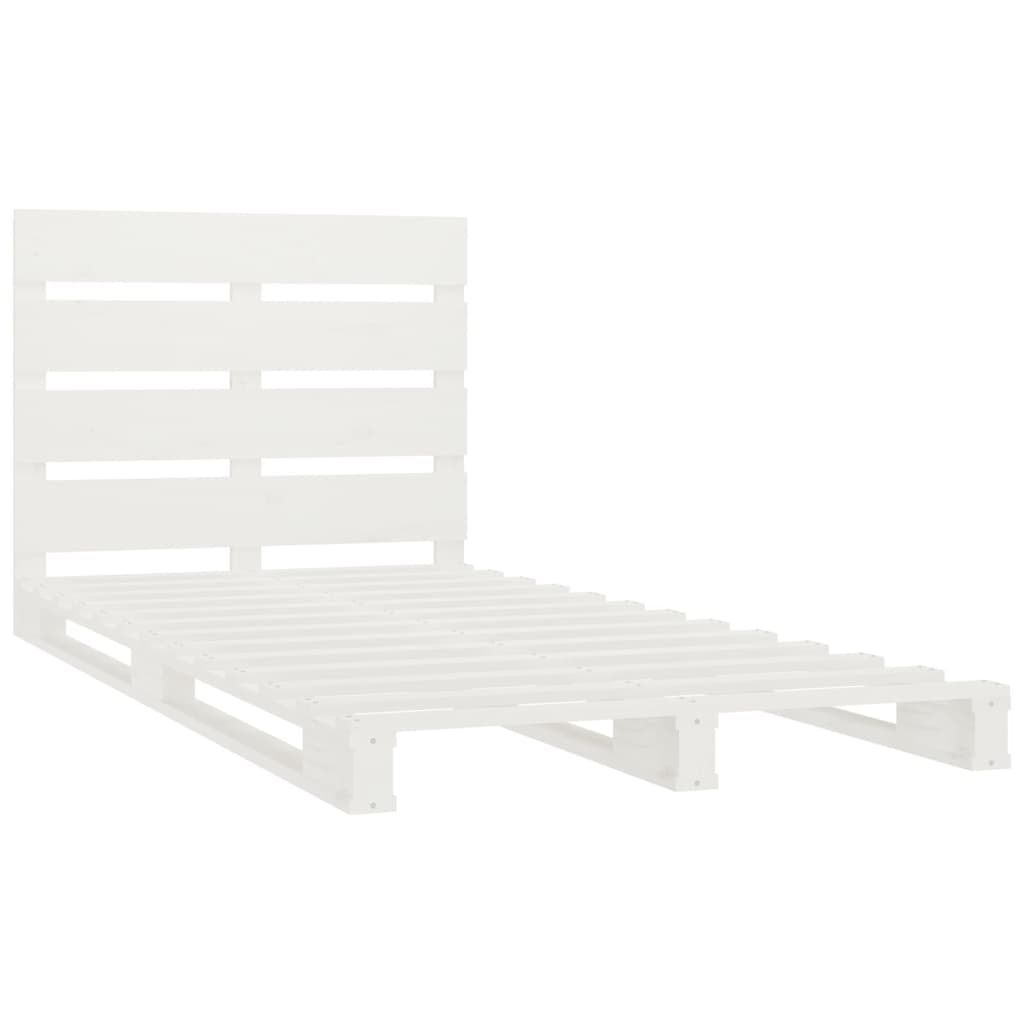 Estrutura cama pequena de solteiro 75x190cm pinho maciço branco