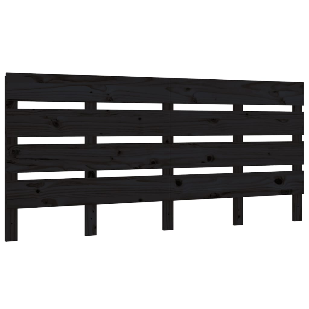 Estrutura de cama de casal 135x190 cm pinho maciço preto