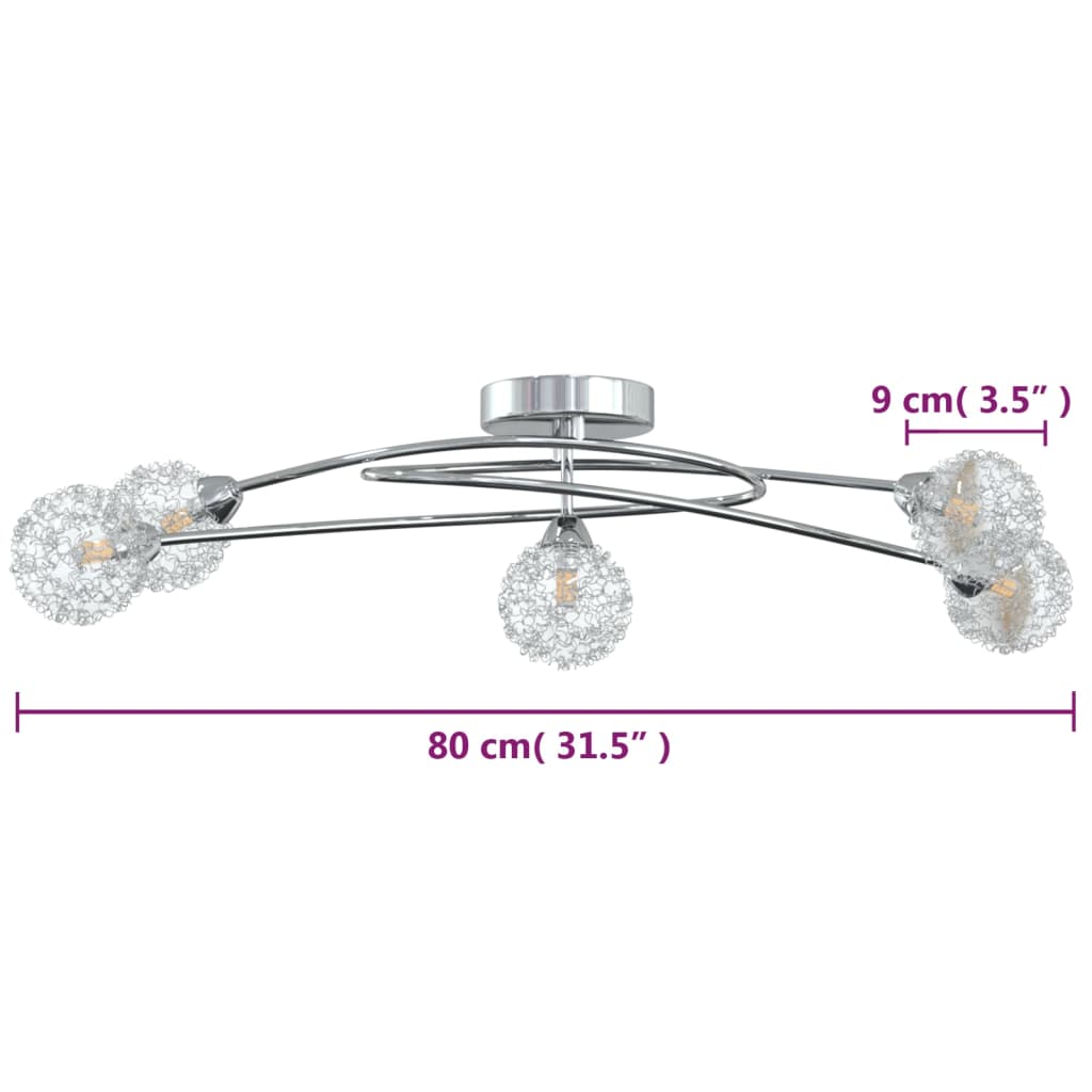 Candeeiro de teto abajures malha arame para 5 lâmpadas LED G9