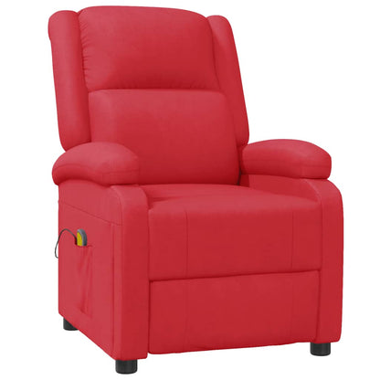 Cadeira de massagens couro artificial vermelho