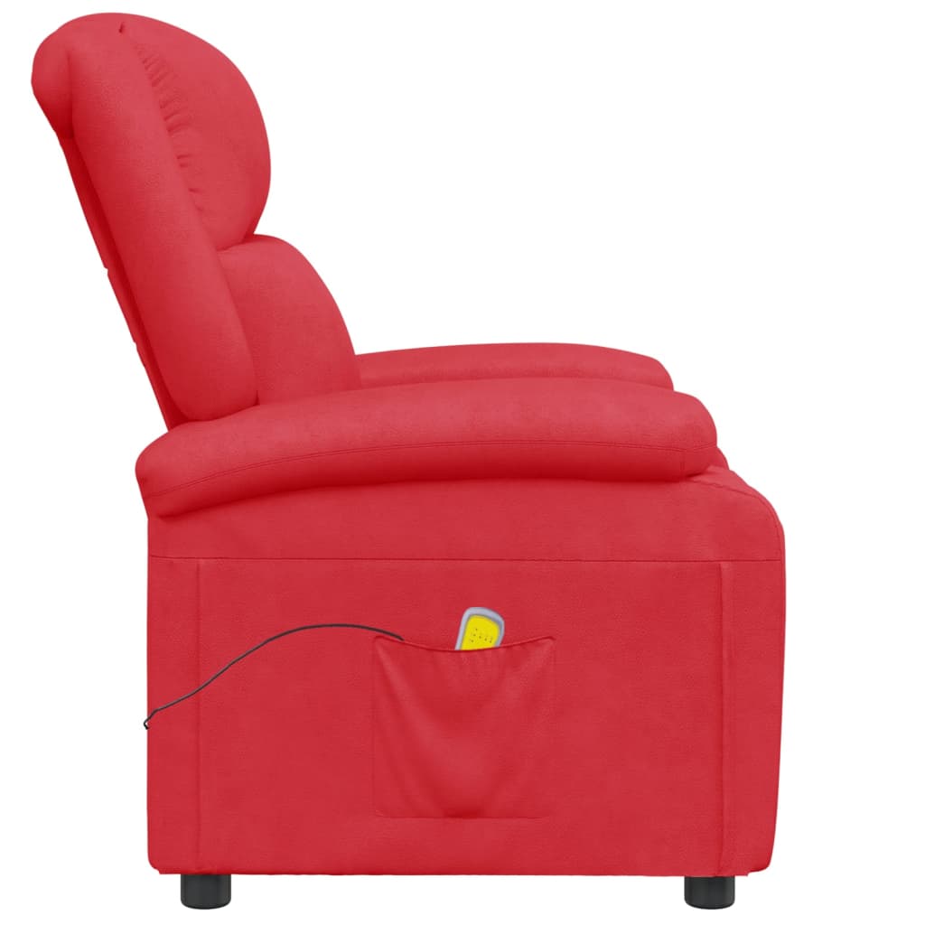 Cadeira de massagens couro artificial vermelho