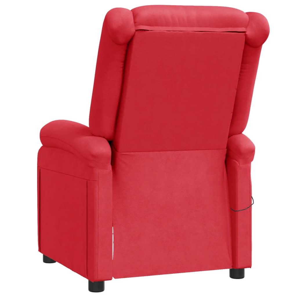 Cadeira de massagens couro artificial vermelho