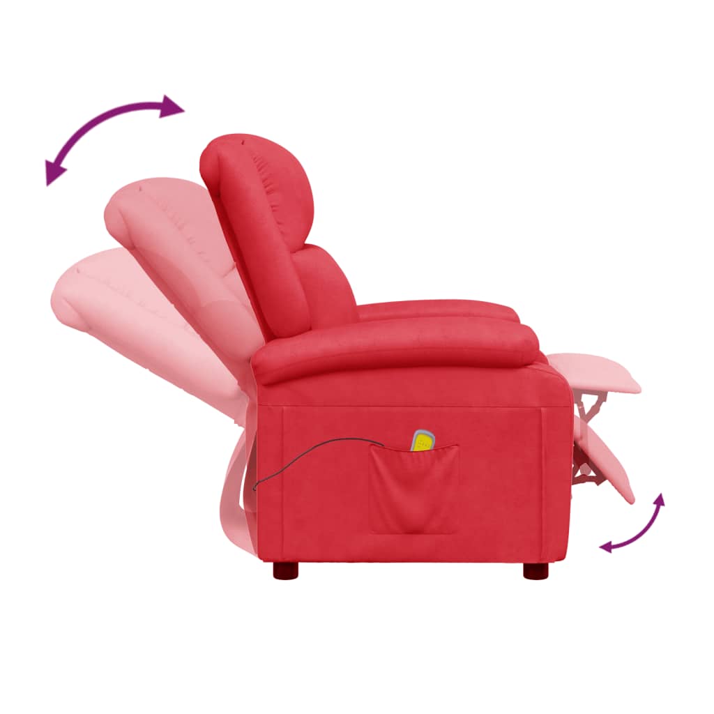 Cadeira de massagens couro artificial vermelho