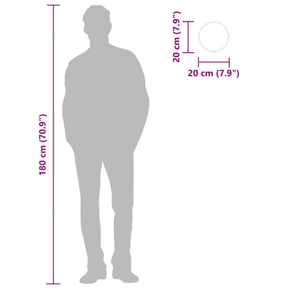 Espelho de parede Ø 20 cm redondo prateado