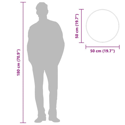 Espelho de parede Ø50 cm redondo prateado