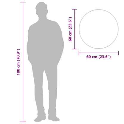 Espelho de parede redondo Ø 60 cm prateado